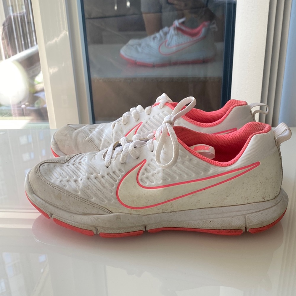Nike White and Pink Athletic Shoes